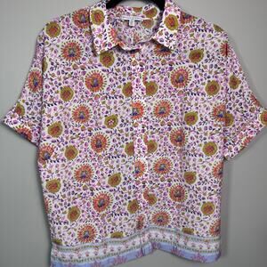 Maison d'Amélie Paris Anthropologie Floral Paisley Button Down Shirt Small boho